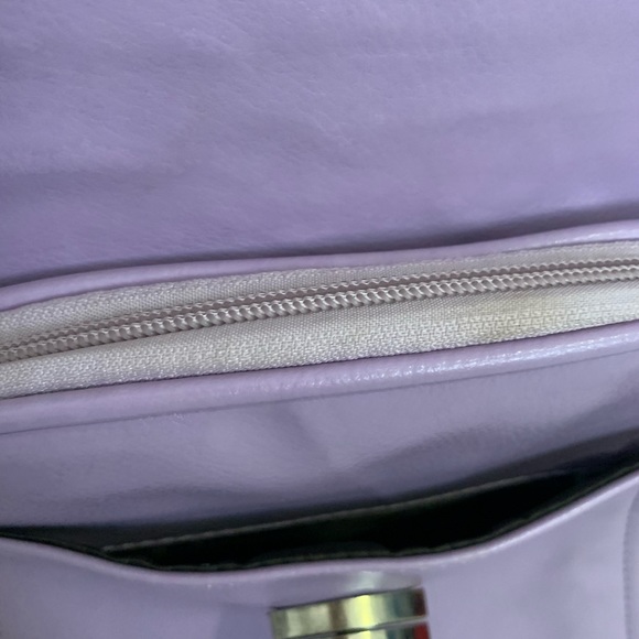 Purple Faux Leather Backpack with Modern Clasp - Picture 8 of 10